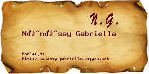 Nánássy Gabriella névjegykártya